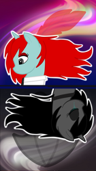 Size: 1440x2560 | Tagged: safe, artist:zethbsoul, imported from derpibooru, oc, oc:yvonne redfeather, alicorn, pony, black mane, red mane, sad