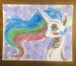 Size: 2448x2113 | Tagged: artist needed, source needed, safe, imported from derpibooru, princess celestia, alicorn, pony, bust, eyes closed, female, painting, portrait, profile, solo, traditional art, watercolor painting