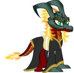 Size: 1024x1012 | Tagged: safe, artist:andrevus, imported from derpibooru, dracony, dragon, hybrid, pony, clothes, kimono (clothing), ponified, simple background, solo, the legend of zelda, transparent background, volvagia