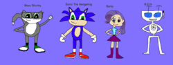 Size: 3061x1152 | Tagged: safe, artist:sonicsuperstar1991, imported from derpibooru, rarity, human, pony, robot, skunk, equestria girls, 1000 hours in ms paint, b.e.n, beau skunky, humanized, interspecies, non-pony oc, sonic the hedgehog, sonic the hedgehog (series)