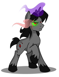 Size: 1144x1489 | Tagged: safe, artist:wolfjedisamuel, imported from derpibooru, oc, oc only, oc:cronus blackstar, pony, unicorn, commission, cutie mark, digital art, eye scar, glowing horn, horn, male, not sombra, scar, simple background, solo, stallion, transparent background