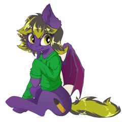 Size: 3600x3460 | Tagged: source needed, safe, artist:wbp, derpibooru exclusive, imported from derpibooru, oc, oc:maus, bat pony, clothes, commission, hoodie, simple background, sitting, sticker, transparent background