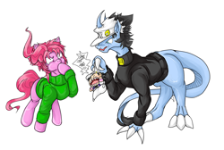 Size: 1561x1052 | Tagged: safe, artist:thurder2020, imported from derpibooru, human, pony, jojo's bizarre adventure, jotaro kujo, noriaki kakyoin, ponified, shipping