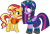 Size: 1428x966 | Tagged: safe, artist:徐詩珮, imported from derpibooru, sunset shimmer, twilight sparkle, alicorn, unicorn, series:sprglitemplight diary, series:sprglitemplight life jacket days, series:springshadowdrops diary, series:springshadowdrops life jacket days, alternate universe, chase (paw patrol), clothes, female, lifejacket, paw patrol, simple background, spy chase (paw patrol), transparent background, twilight sparkle (alicorn)