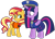 Size: 1440x1037 | Tagged: safe, artist:徐詩珮, imported from derpibooru, sunset shimmer, twilight sparkle, alicorn, unicorn, series:sprglitemplight diary, series:sprglitemplight life jacket days, series:springshadowdrops diary, series:springshadowdrops life jacket days, alternate universe, chase (paw patrol), clothes, female, lifejacket, paw patrol, simple background, transparent background, twilight sparkle (alicorn)