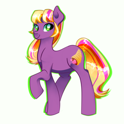 Size: 1024x1024 | Tagged: safe, artist:technicolor6457, imported from derpibooru, oc, oc only, oc:comet cider, earth pony, pony, earth pony oc, female, magical lesbian spawn, mare, offspring, parent:applejack, parent:twilight sparkle, parents:twijack, solo