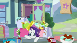 Size: 1920x1080 | Tagged: safe, imported from derpibooru, screencap, rarity, pony, dragon dropped, bag, female, solo