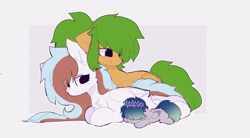 Size: 2172x1200 | Tagged: safe, artist:little-sketches, artist:php146, imported from derpibooru, oc, oc only, oc:little flower, oc:oasis, oc:waffles, pegasus, pony, baby, baby pony, family, female, mare