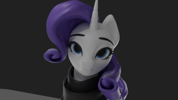 Size: 1920x1080 | Tagged: safe, artist:appletree12112, imported from derpibooru, rarity, pony, unicorn, 3d, clothes, female, looking at you, mare, solo