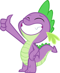 Size: 4807x5827 | Tagged: safe, artist:memnoch, imported from derpibooru, spike, dragon, dragon dropped, absurd resolution, cute, eyes closed, grin, male, simple background, smiling, solo, spikabetes, thumbs up, transparent background, vector, wide smile, winged spike, wings