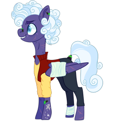 Size: 2500x2500 | Tagged: safe, artist:bublebee123, imported from derpibooru, rolling thunder, pegasus, pony, icey-verse, alternate hairstyle, bandage, bandaid, bandaid on nose, clothes, commission, ear piercing, earring, eye scar, female, grin, jacket, jeans, jersey, jewelry, mare, pants, piercing, redesign, scar, shirt, simple background, smiling, solo, t-shirt, tattoo, transparent background, varsity jacket