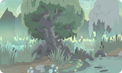 Size: 954x572 | Tagged: safe, imported from derpibooru, background, gameloft, mushroom, no pony, outdoors, river, swamp, tree