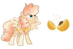 Size: 1024x686 | Tagged: safe, artist:sapphiretwinkle, imported from derpibooru, oc, oc only, oc:peach melba, pegasus, pony, female, mare, simple background, solo, transparent background, two toned wings, wings