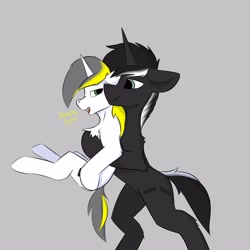 Size: 3000x3000 | Tagged: safe, artist:observerdoz, imported from derpibooru, oc, oc only, oc:doz, oc:yellowglaze, pony, unicorn, chest fluff, cyrillic, duo, female, hooves, horn, male, mare, russian, stallion, text, yelloz