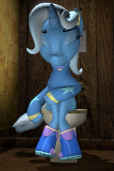 Size: 479x717 | Tagged: safe, artist:unknownface24, imported from derpibooru, trixie, pony, unicorn, 3d, bathroom stall, but why, eqg outfit, female, implied pooping, sitting on toilet, solo, source filmmaker, stall, struggling, toilet, toilet stall