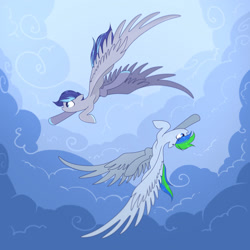 Size: 1500x1500 | Tagged: safe, artist:darkeen, imported from derpibooru, oc, oc:aspen volare, pegasus, pony, cloud, flying
