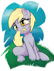 Size: 900x1200 | Tagged: safe, artist:klemm, imported from derpibooru, derpy hooves, pony, biting, cute, derpabetes, female, mare, nom, simple background, sitting, solo, tail bite, transparent background, wingless