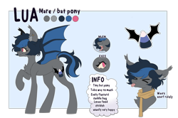 Size: 2538x1684 | Tagged: safe, artist:rymdsten, imported from derpibooru, oc, oc:lua, bat, bat pony, pony, bat pony oc, bat wings, female, mare, reference sheet, wings