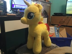 Size: 3264x2448 | Tagged: safe, imported from derpibooru, sunset shimmer, pony, unicorn, build-a-bear, female, photo, plushie, solo