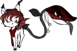 Size: 420x282 | Tagged: safe, artist:ad-opt, artist:php110, imported from derpibooru, oc, oc only, hybrid, monster pony, original species, piranha plant pony, plant pony, vampire, vampony, augmented tail, bat wings, clothes, collaboration, colored hooves, fangs, garlic, jewelry, necklace, plant, scarf, simple background, slit eyes, slit pupils, smiling, tongue out, transparent background, wings