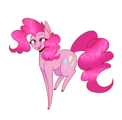 Size: 3102x3065 | Tagged: safe, artist:tuzz-arts, imported from derpibooru, pinkie pie, earth pony, pony, colored hooves, cute, diapinkes, female, high res, mare, open mouth, pronking, simple background, solo, transparent background