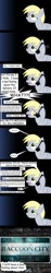 Size: 241x1280 | Tagged: safe, artist:killkatt, imported from derpibooru, derpy hooves, pegasus, pony, cellphone, comic, digital art, female, hoof hold, phone, racoon city, resident evil, solo, speech bubble, text