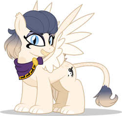 Size: 1280x1220 | Tagged: safe, artist:mlp-trailgrazer, imported from derpibooru, oc, oc only, oc:dolce disonanza, sphinx, female, leonine tail, simple background, solo, species swap, sphinxified, tail, transparent background