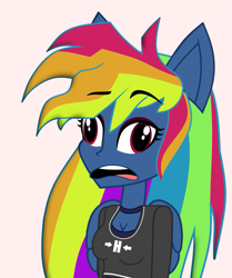 Size: 903x1080 | Tagged: safe, artist:galacticflashd, imported from derpibooru, rainbow dash, equestria girls, secrets and pies, adorapiehater, cute, dashabetes, evil pie hater dash, faic, female, humanized, ponied up, rainbow dash is best facemaker, reaction image, shocked, solo, vector, winged humanization, wings