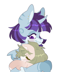 Size: 1606x1928 | Tagged: safe, artist:rymdsten, imported from derpibooru, oc, oc:coral waves, oc:killi thaum, earth pony, original species, shark, shark pony, unicorn, hug, shark pony oc, simple background, transparent background