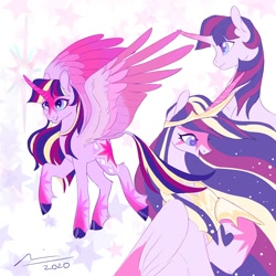 Size: 2000x2000 | Tagged: safe, artist:creeate97, imported from derpibooru, twilight sparkle, alicorn, pony, the last problem, alternate design, curved horn, female, horn, jewelry, mare, princess twilight 2.0, regalia, solo, twilight sparkle (alicorn)