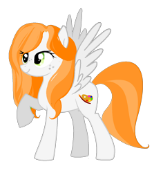 Size: 1100x1166 | Tagged: safe, artist:agdistis, imported from derpibooru, oc, oc only, oc:ginger peach, pegasus, pony, /mlp/, drawthread, green eyes, orange hair, pegasus oc, simple background, solo, transparent background, wings