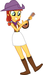 Size: 2521x4408 | Tagged: safe, artist:ironm17, imported from derpibooru, jade spade, equestria girls, boots, clothes, equestria girls-ified, female, high res, mandolin, musical instrument, shoes, simple background, skirt, solo, transparent background, vector, vest