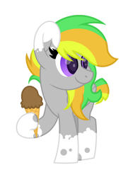 Size: 1200x1600 | Tagged: safe, artist:ponkus, imported from derpibooru, oc, oc only, oc:odd inks, pegasus, pony, female, food, ice cream, ice cream cone, mare, simple background, solo, transparent background