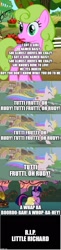 Size: 500x2040 | Tagged: safe, edit, edited screencap, imported from derpibooru, screencap, daisy, flower wishes, holly dash, twilight sparkle, comic, in memoriam, little richard, rest in peace, screencap comic, song reference, tutti frutti