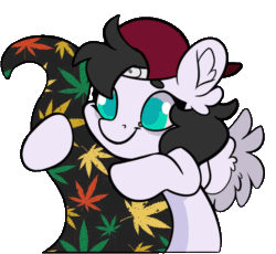 Size: 794x730 | Tagged: safe, artist:kez, imported from derpibooru, oc, oc only, oc:sugar leaves, pegasus, pony, animated, cute, drugs, female, gif, mare, marijuana, simple background, solo, tentacles, transparent background