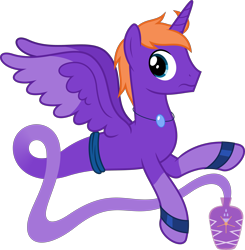 Size: 4000x4082 | Tagged: safe, artist:parclytaxel, imported from derpibooru, oc, oc only, oc:clepsydra, alicorn, genie, genie pony, pony, .svg available, :s, absurd resolution, alicorn oc, bottle, bracelet, coat markings, colored wings, colored wingtips, floating, gem, horn, jewelry, looking back, male, necklace, simple background, socks (coat marking), socks (coat markings), solo, spread wings, stallion, transparent background, vector, waistband, wavy mouth, wings