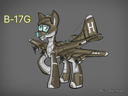 Size: 1200x900 | Tagged: safe, artist:смуглнка, imported from derpibooru, earth pony, original species, plane pony, pony, american, b-17 flying fortress, b-17g flying fortress, plane