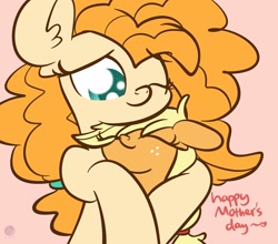 Size: 1920x1686 | Tagged: dead source, safe, artist:kimjoman, artist:php142, imported from derpibooru, applejack, pear butter, earth pony, pony, colored pupils, cute, duo, ear fluff, eyes closed, female, filly, filly applejack, floppy ears, hug, jackabetes, mare, mother and child, mother and daughter, mother's day, one eye closed, pearabetes, pink background, simple background, younger