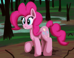 Size: 2048x1625 | Tagged: safe, artist:platinumdrop, imported from derpibooru, pinkie pie, earth pony, pony, female, mare, solo, swamp