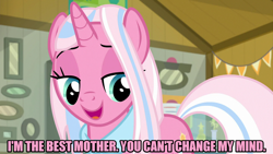 Size: 1280x720 | Tagged: safe, anonymous editor, edit, edited screencap, editor:jaredking203, imported from derpibooru, screencap, clear sky, pony, unicorn, common ground, caption, female, image macro, mare, meme, solo, text