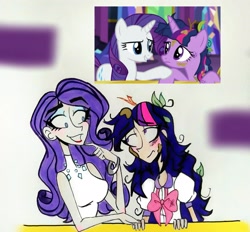 Size: 2331x2164 | Tagged: safe, artist:citi, imported from derpibooru, screencap, rarity, twilight sparkle, alicorn, human, castle sweet castle, humanized, scene interpretation, screencap reference, traditional art, twilight sparkle (alicorn)