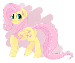 Size: 944x798 | Tagged: safe, artist:kikuri-tan, imported from derpibooru, fluttershy, pegasus, pony, blushing, butt, cute, female, mare, partial background, plot, shyabetes, simple background, solo, transparent background