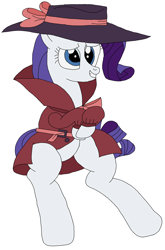 Size: 2104x3184 | Tagged: safe, artist:hubfanlover678, imported from derpibooru, rarity, detective rarity, fedora, hat