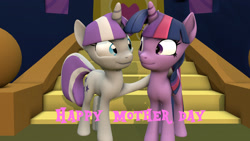 Size: 2720x1530 | Tagged: safe, artist:fazbearsparkle, imported from derpibooru, twilight sparkle, twilight velvet, alicorn, 3d, female, joy, mother and child, mother and daughter, mother's day, source filmmaker, twilight sparkle (alicorn)