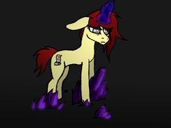 Size: 4160x3120 | Tagged: safe, artist:duskendraws, derpibooru exclusive, imported from derpibooru, oc, oc only, oc:kakia, pony, unicorn, bags under eyes, edgy, female, magic, mare, solo