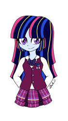 Size: 1280x2276 | Tagged: safe, artist:iamsheila, imported from derpibooru, oc, oc only, oc:aurora velvet, equestria girls, alternate timeline, alternate universe, clothes, crystal prep academy uniform, school uniform, solo