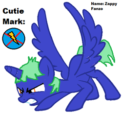 Size: 441x414 | Tagged: safe, imported from derpibooru, oc, oc:zappy fanzo, alicorn, pony, alicorn oc, angry, horn, wings