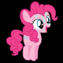 Size: 420x420 | Tagged: safe, imported from derpibooru, pinkie pie, earth pony, pony, cute, diapinkes, female, filly, filly pinkie pie, jumping, magical unicorn mayonnaise, mare, not a vector, smiling, solo, younger