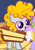 Size: 420x600 | Tagged: safe, edit, edited screencap, imported from derpibooru, screencap, surprise, pegasus, pony, season 1, the cutie mark chronicles, cake, cropped, cute, female, filly, food, g1, g1 to g4, g4, generation leap, recolor, smiling