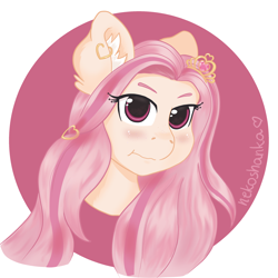 Size: 2800x2800 | Tagged: safe, artist:nekoshanka, imported from derpibooru, oc, oc only, oc:princess idle, pony, cute, female, icon, pink, solo, tsundere